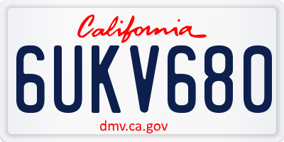 CA license plate 6UKV680
