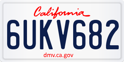 CA license plate 6UKV682