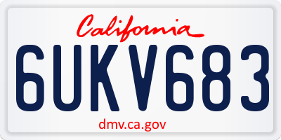 CA license plate 6UKV683