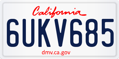 CA license plate 6UKV685
