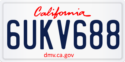 CA license plate 6UKV688