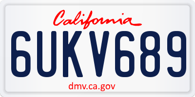 CA license plate 6UKV689