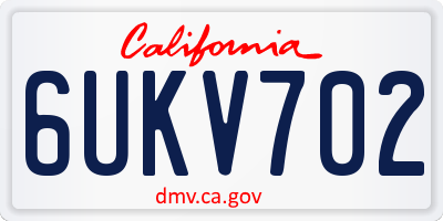 CA license plate 6UKV702