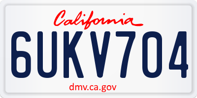 CA license plate 6UKV704