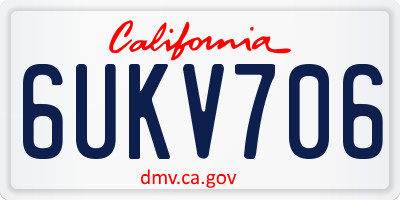 CA license plate 6UKV706
