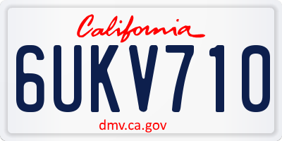 CA license plate 6UKV710