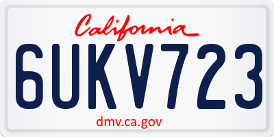 CA license plate 6UKV723