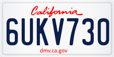 CA license plate 6UKV730