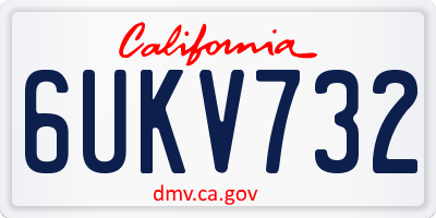 CA license plate 6UKV732