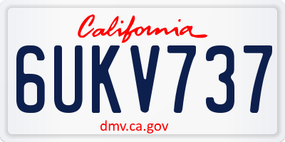CA license plate 6UKV737