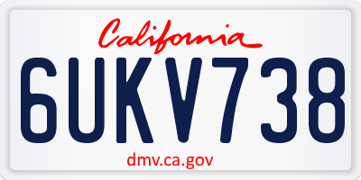 CA license plate 6UKV738