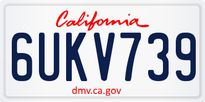 CA license plate 6UKV739