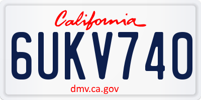 CA license plate 6UKV740