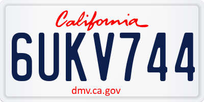 CA license plate 6UKV744