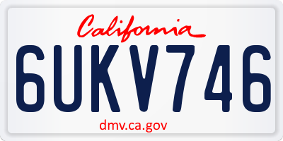 CA license plate 6UKV746