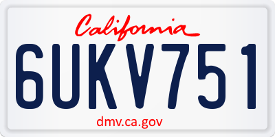 CA license plate 6UKV751