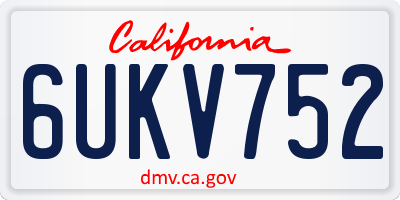 CA license plate 6UKV752