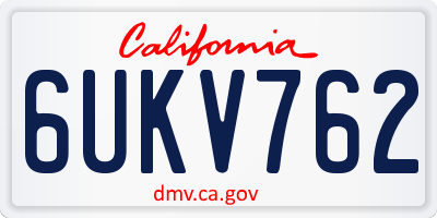 CA license plate 6UKV762