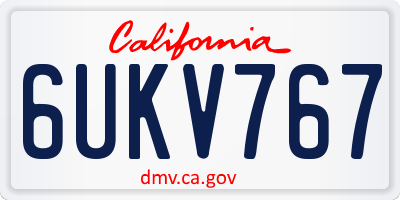 CA license plate 6UKV767