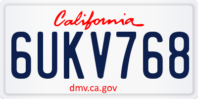 CA license plate 6UKV768