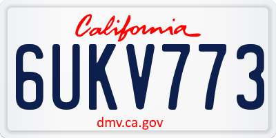 CA license plate 6UKV773