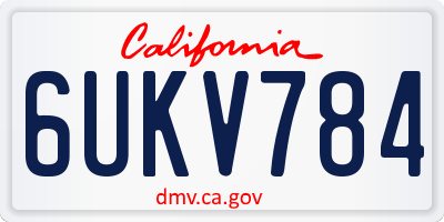 CA license plate 6UKV784