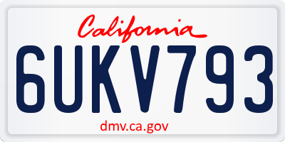 CA license plate 6UKV793