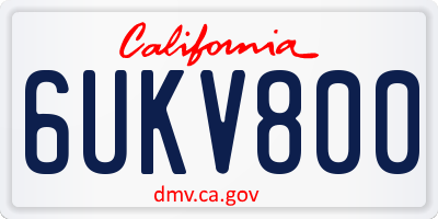CA license plate 6UKV800