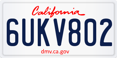 CA license plate 6UKV802
