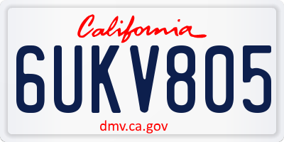 CA license plate 6UKV805
