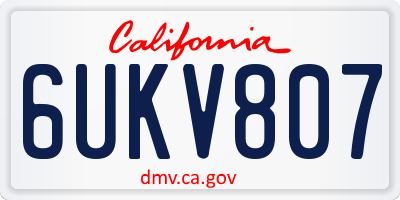 CA license plate 6UKV807