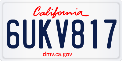 CA license plate 6UKV817