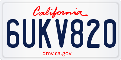 CA license plate 6UKV820