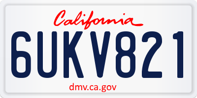 CA license plate 6UKV821