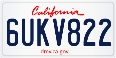 CA license plate 6UKV822