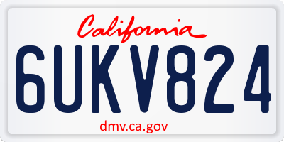 CA license plate 6UKV824