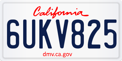 CA license plate 6UKV825