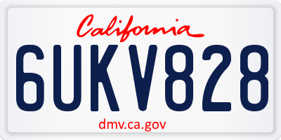 CA license plate 6UKV828