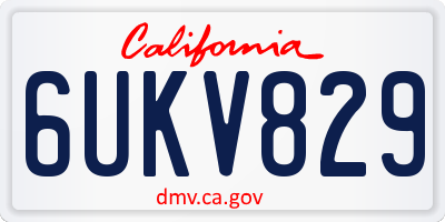 CA license plate 6UKV829