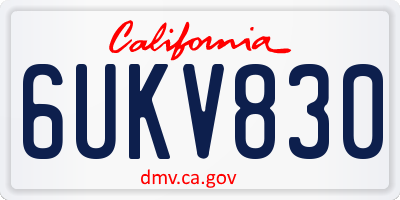 CA license plate 6UKV830