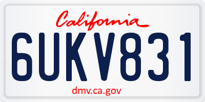 CA license plate 6UKV831