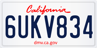 CA license plate 6UKV834