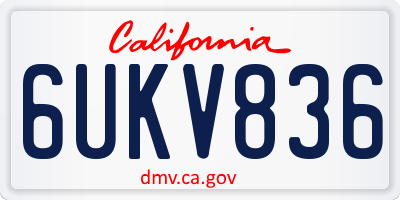 CA license plate 6UKV836