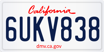 CA license plate 6UKV838