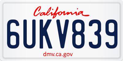 CA license plate 6UKV839