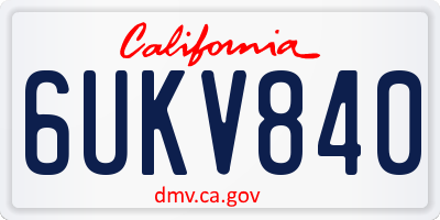 CA license plate 6UKV840