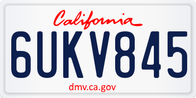 CA license plate 6UKV845