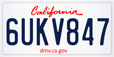CA license plate 6UKV847