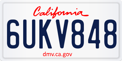 CA license plate 6UKV848