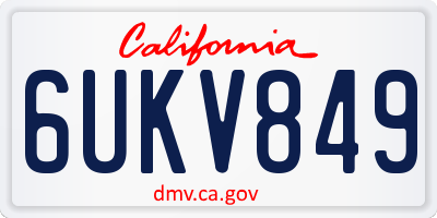 CA license plate 6UKV849